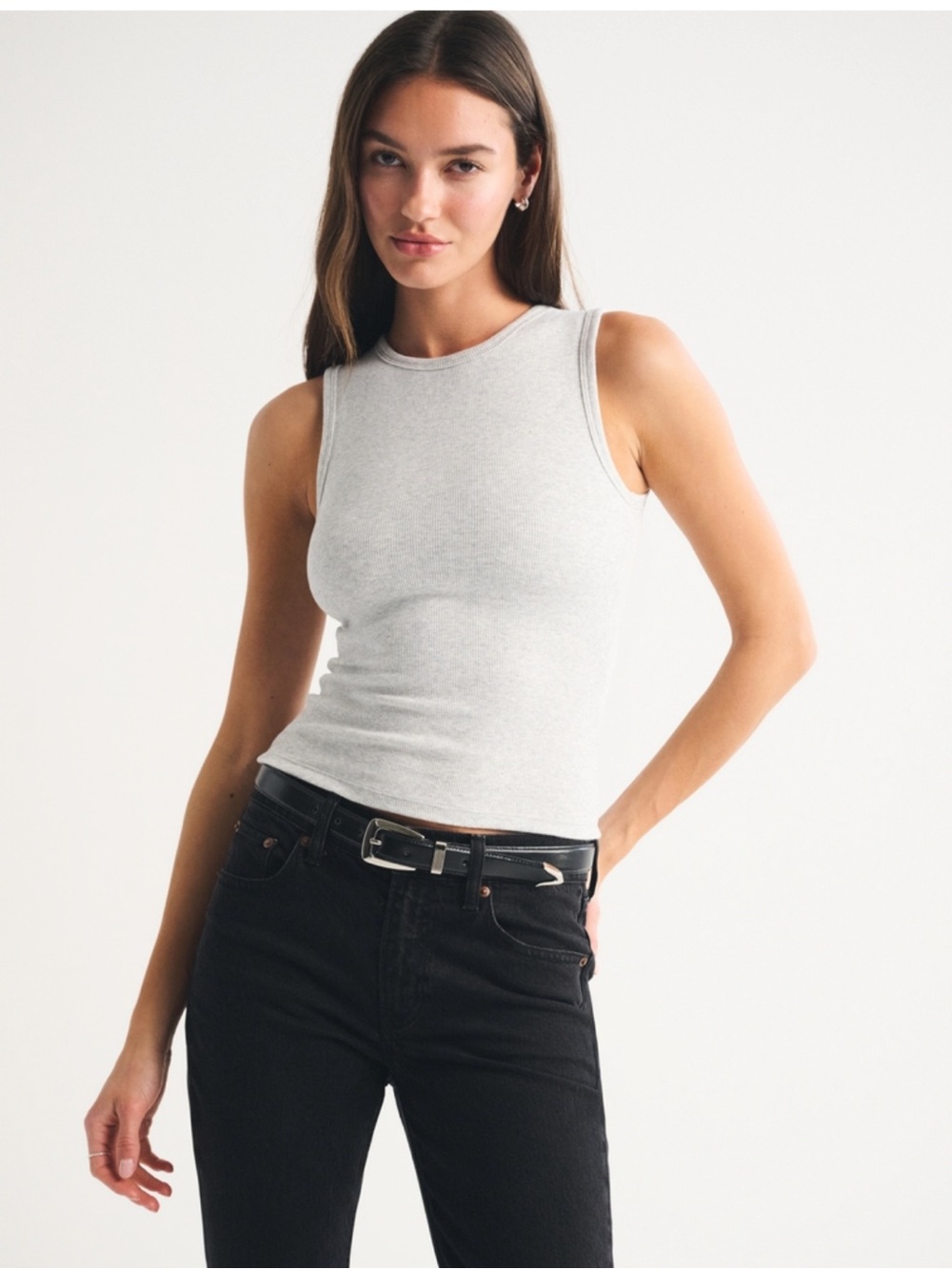 Abercrombie Bra-Free Rib High Neck Tank